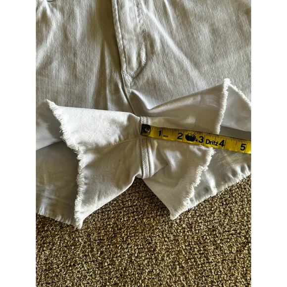 Dear John Lillie Frayed hem Cut Off Denim Jean White Embroidered Shorts Size 30 - Picture 11 of 16